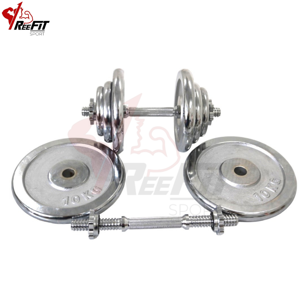 Bộ 2 tạ miếng tạ bánh tạ đĩa tạ gắn đòn crôm Reefit 5kg