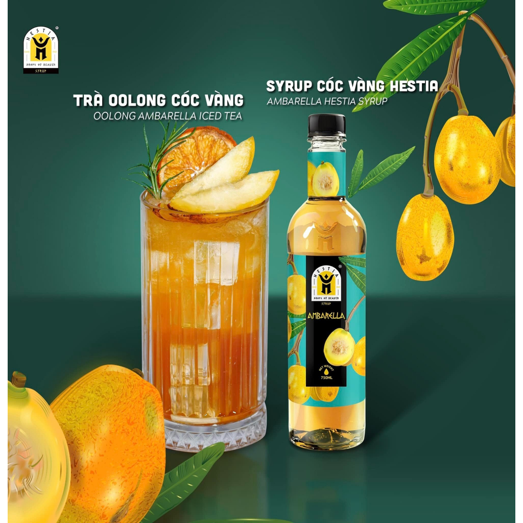 Siro/ Syrup Hestia Vị Cóc Vàng 750ml - Làm trà oolong cóc