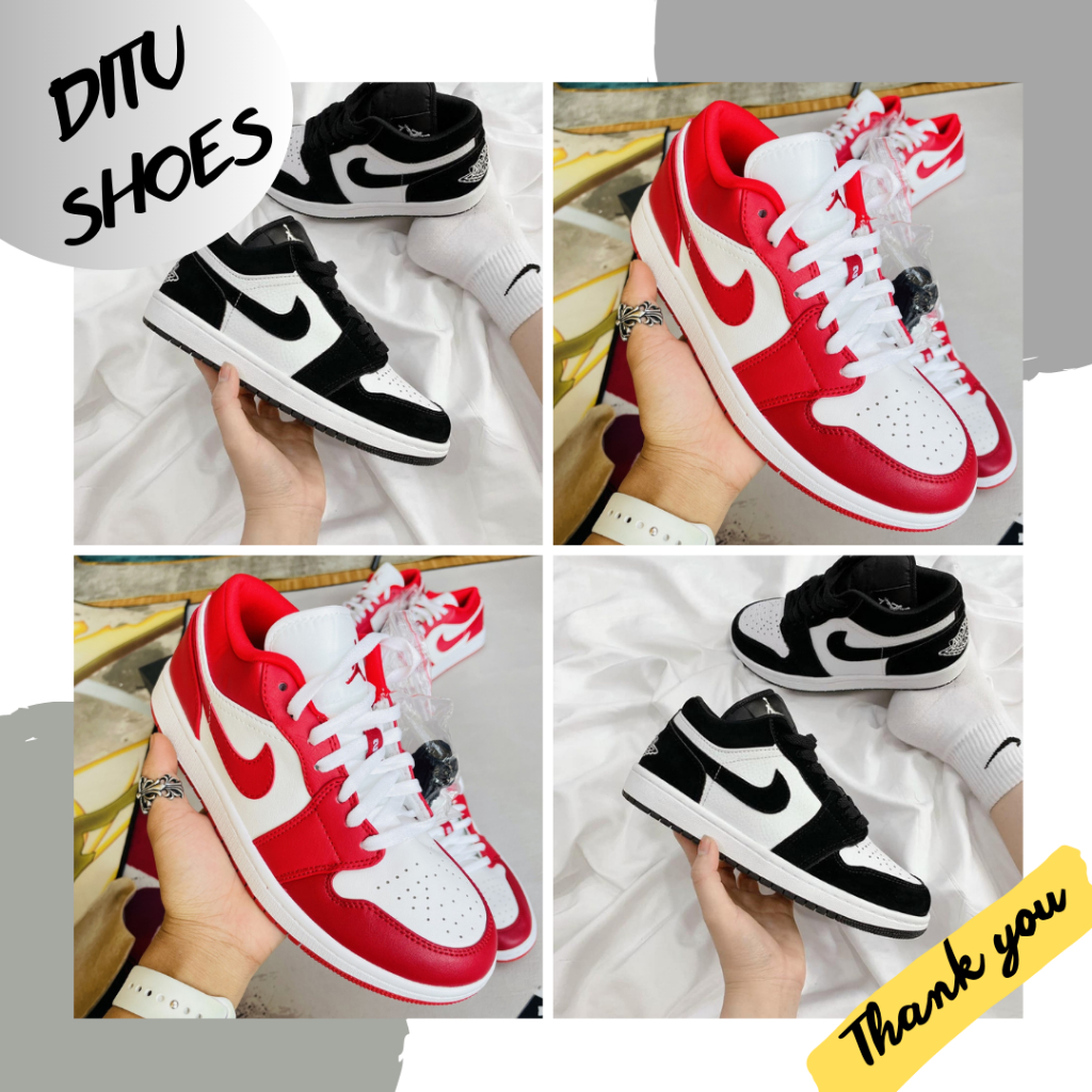 Giày Jordan Cổ Thấp, Giày JD1 Thời Trang Thể Thao Nam Nữ, Low Panda Đen Trắng Hàng Đẹp Full Box