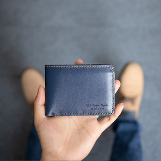 Ví mini khắc tên da bò V115 - Bụi leather
