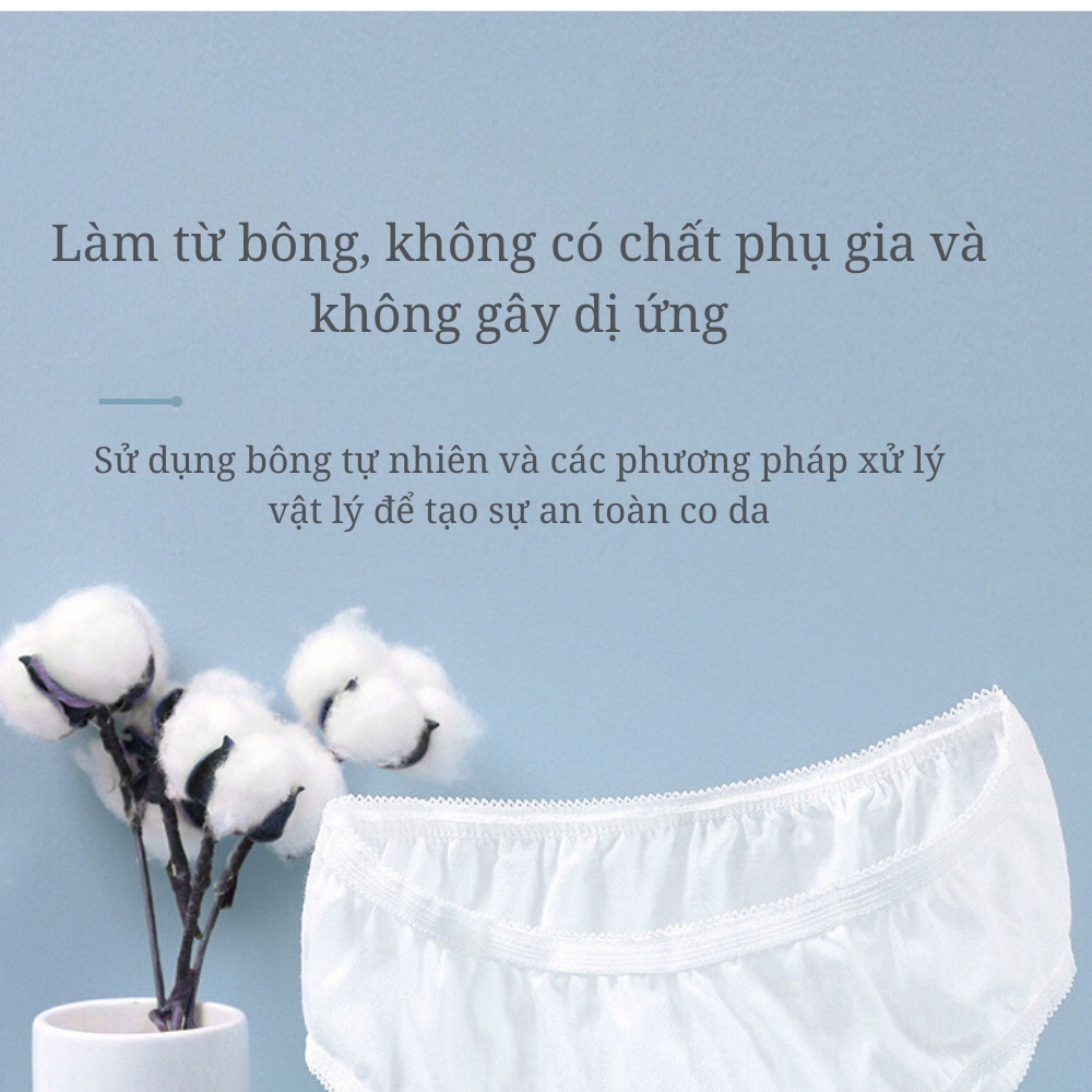 Quần Lót Giấy Cotton Dùng 1 Lần Đáy Quần 2 Lớp Dùng Khi Đi Du Lịch Mẹ Bầu Đi Sinh RIN