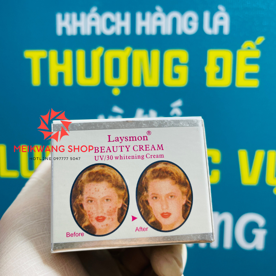 Kem LAYSMON UV/30 BEAUTY CREAM 15g - Dưỡng Trắng - Cải Thiện Da Nám - Da Tối Màu - Chống Nhăn - Ngừa Lão Hóa