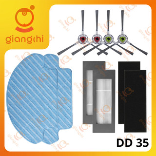 Phụ kiện Robot hút bụi Ecovacs Deebot DD35 DD36 DD37 DJ35 DJ36 khăn, chổi giữa, chổi cạnh, lọc bụi hepa,REMOTEMO
