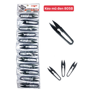 Kéo bấm nhựa lưỡi đen bằng thép không gỉ màu đen TC 805B