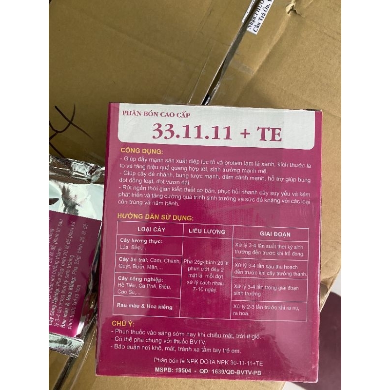 PHÂN BÓN LÁ 33-11-11 DOTA