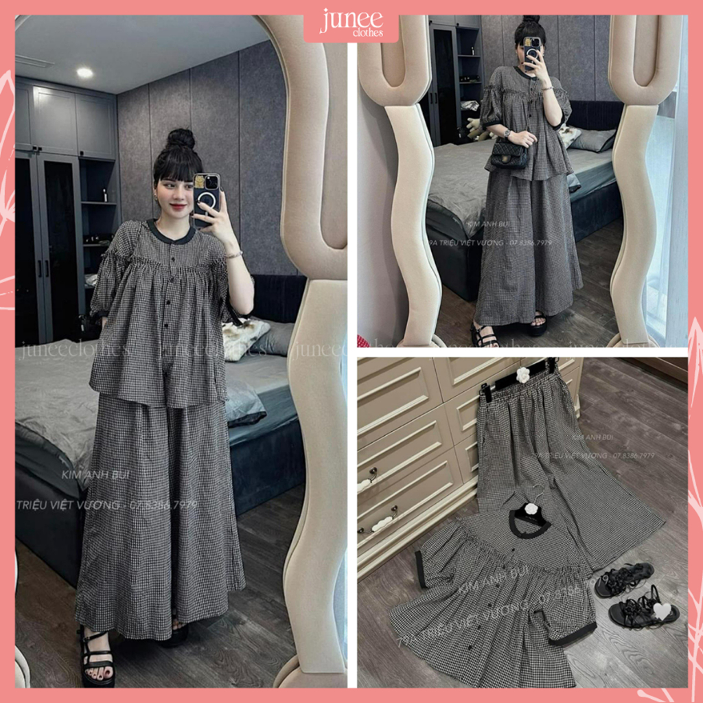 Set Bộ Đồ Nữ Babydoll Áo Kiểu Nữ Tay Lỡ Dáng Thụng Bèo Váy Xuông