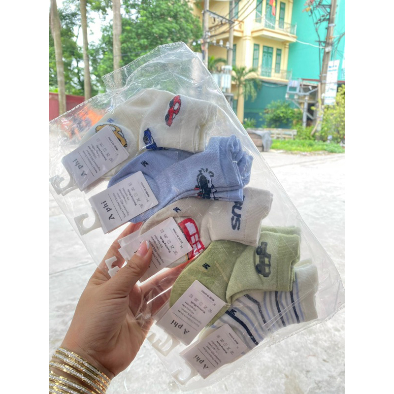 Set 5 đôi tất thú có tai , chống trươt cho bé trai bé gái