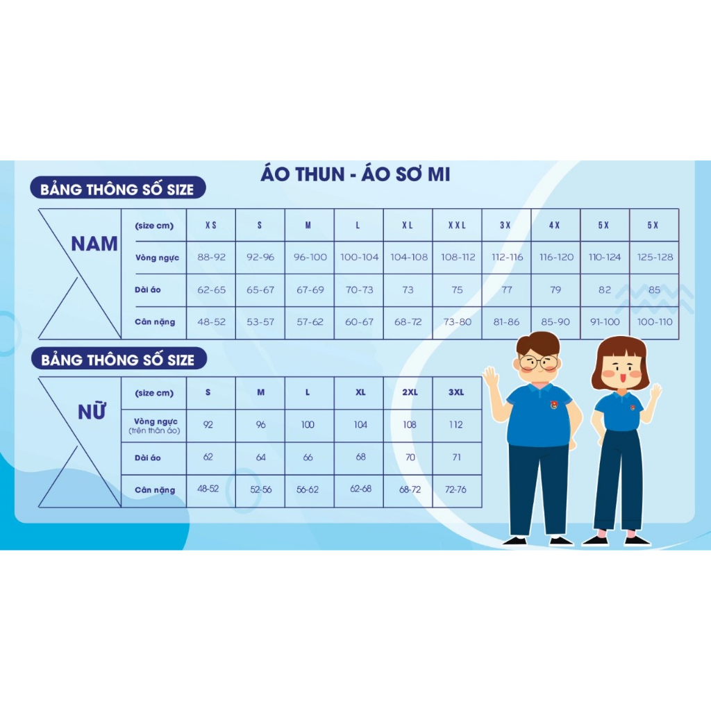 Áo sơmi công đoàn ngắn tay nam nữ