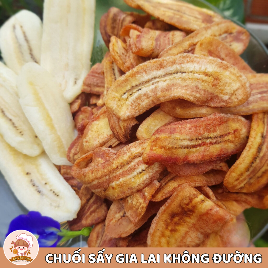 Chuối sấy giòn không đường Gia Lai ăn kiêng 500g/1kg Ăn Vặt Vui