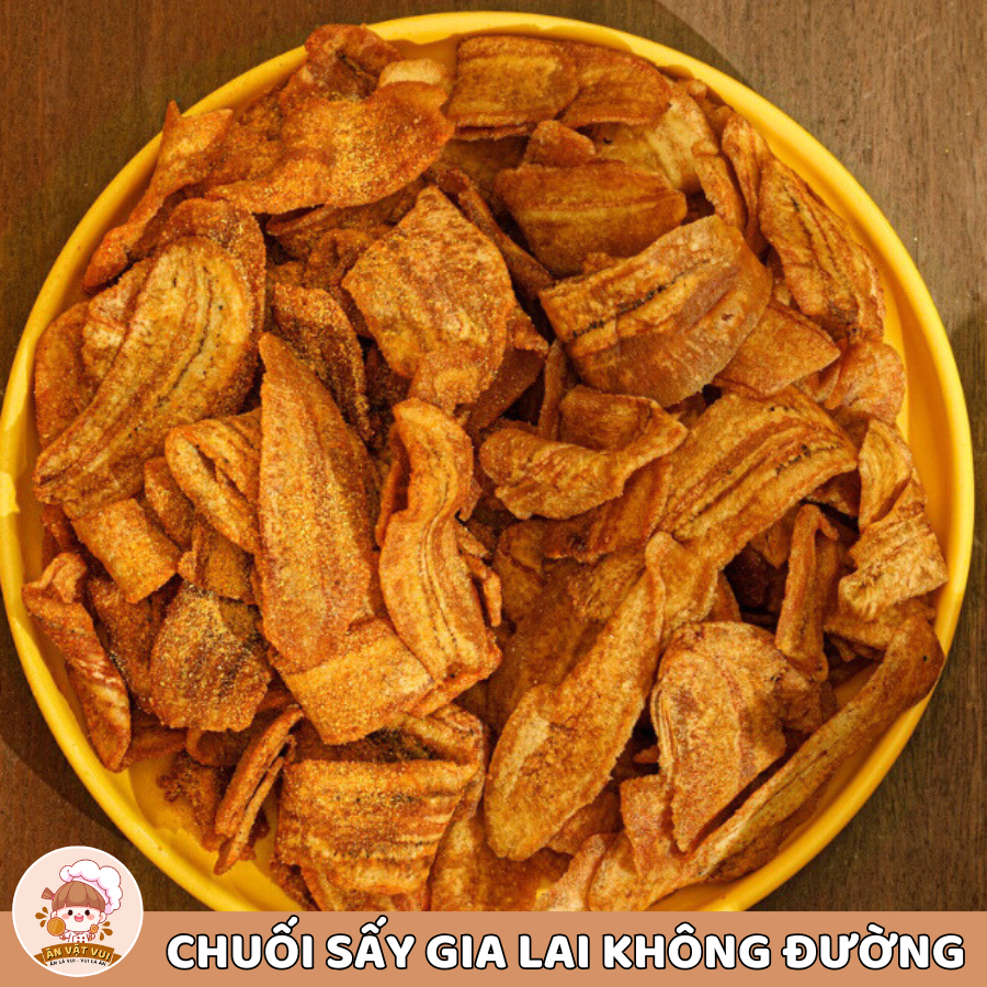 Chuối sấy giòn không đường Gia Lai ăn kiêng 500g/1kg Ăn Vặt Vui