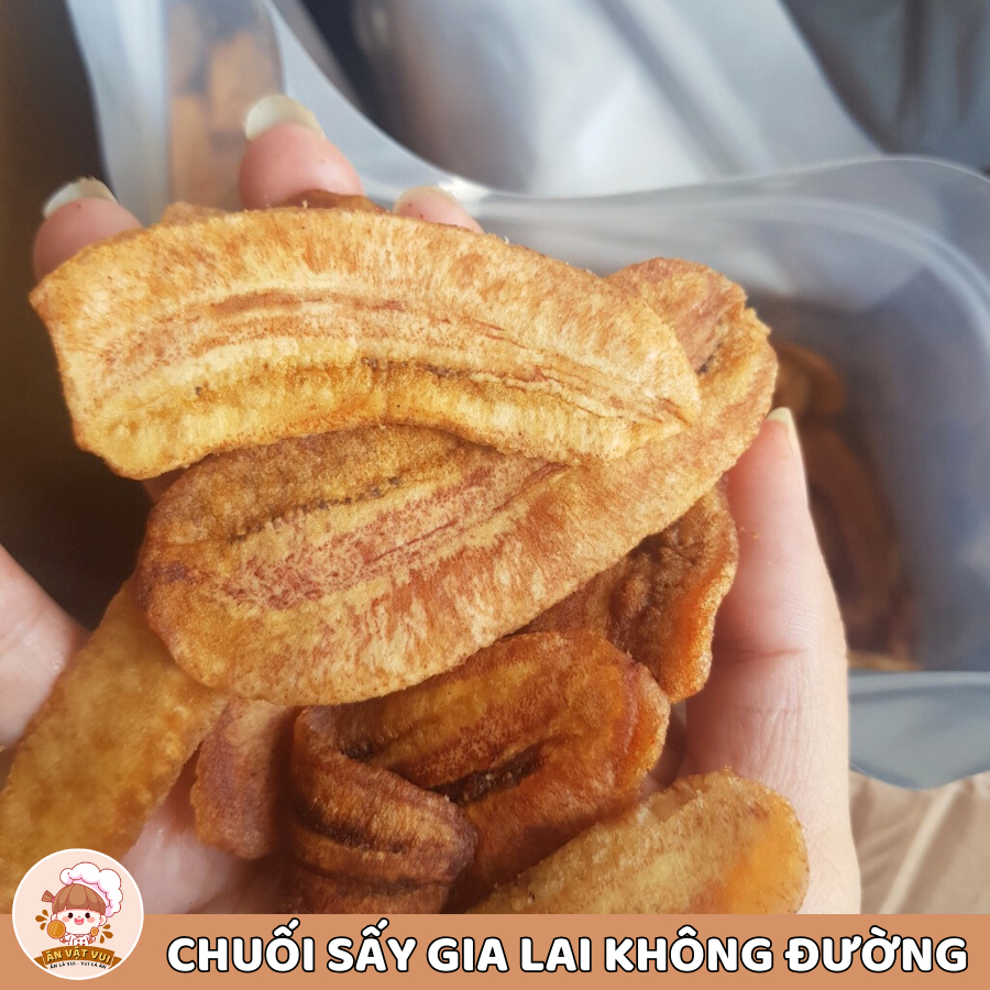 Chuối sấy giòn không đường Gia Lai ăn kiêng 500g/1kg Ăn Vặt Vui