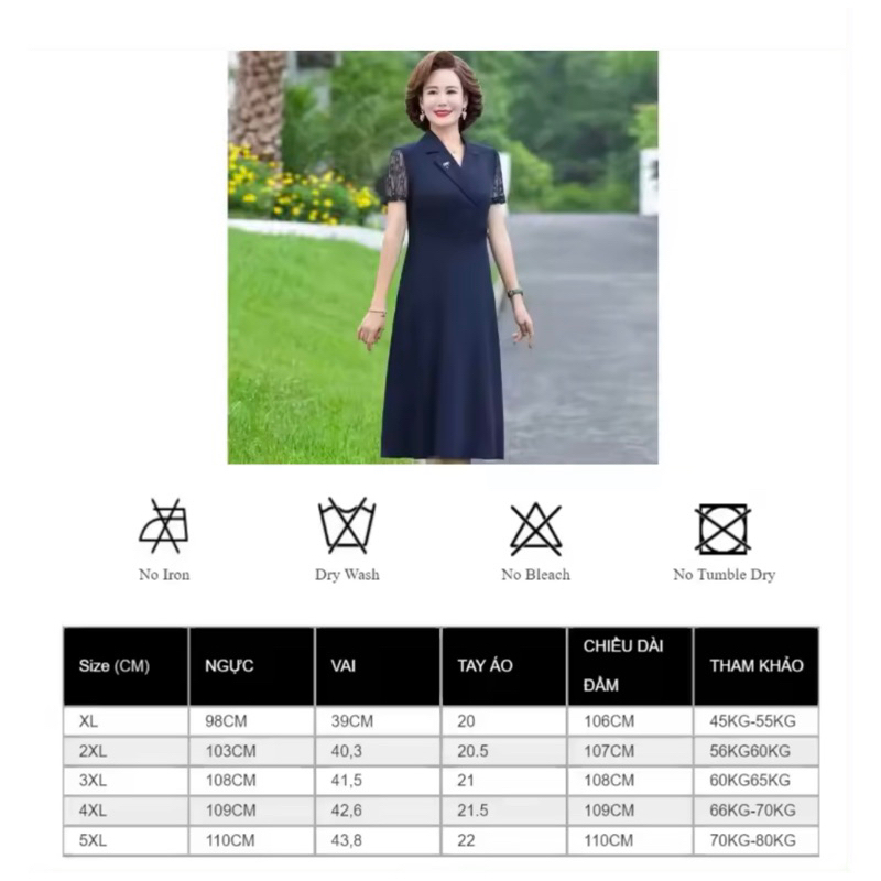 Đầm trung niên cổ vest thiết kế cao cấp 2023