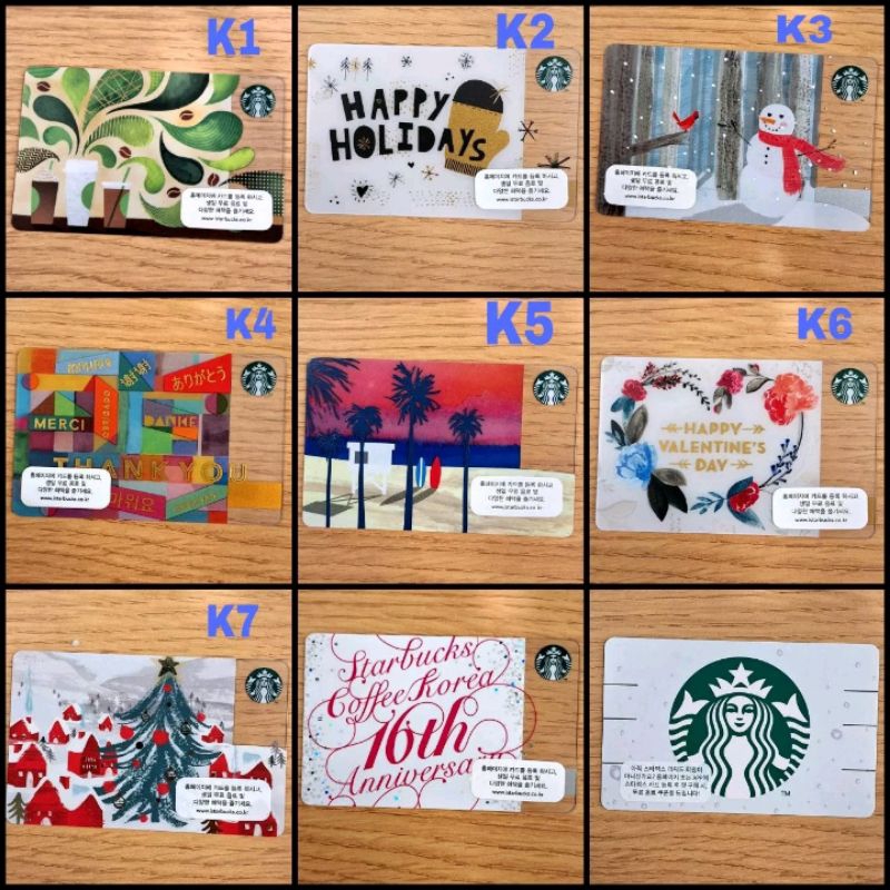 Thẻ Card nhựa sưu tầm Starbucks Hàn Quốc, nguyên Pin, nhiều chủ đề