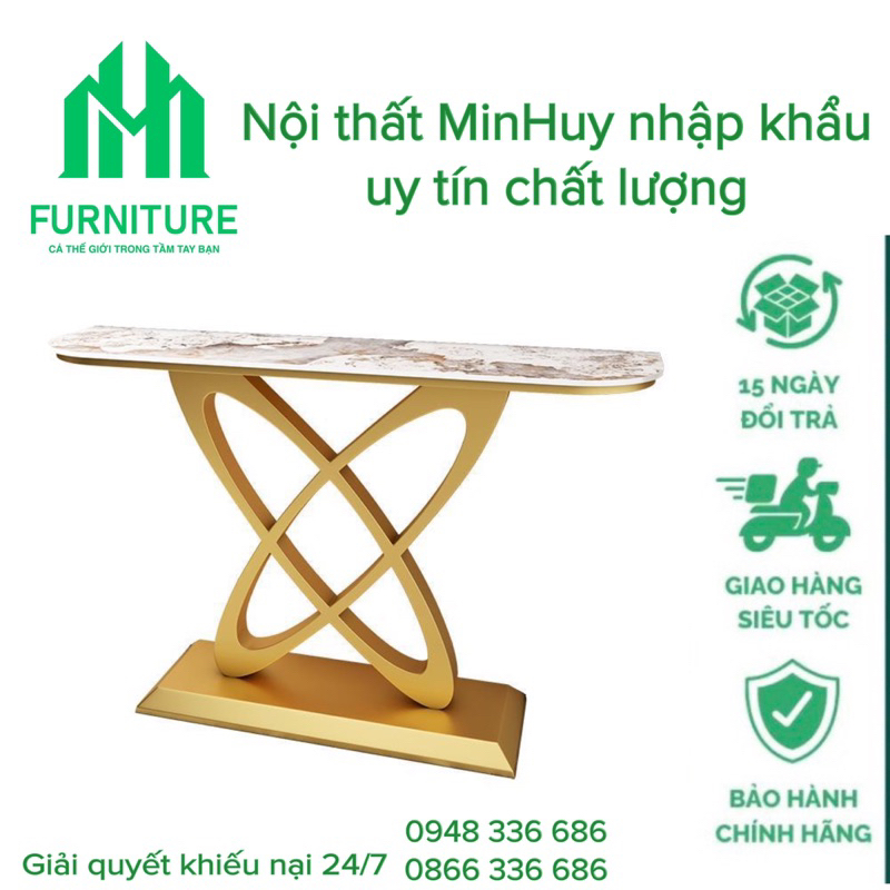 Kệ console chân sắt sơn tĩnh điện mặt đá ceramic CS20