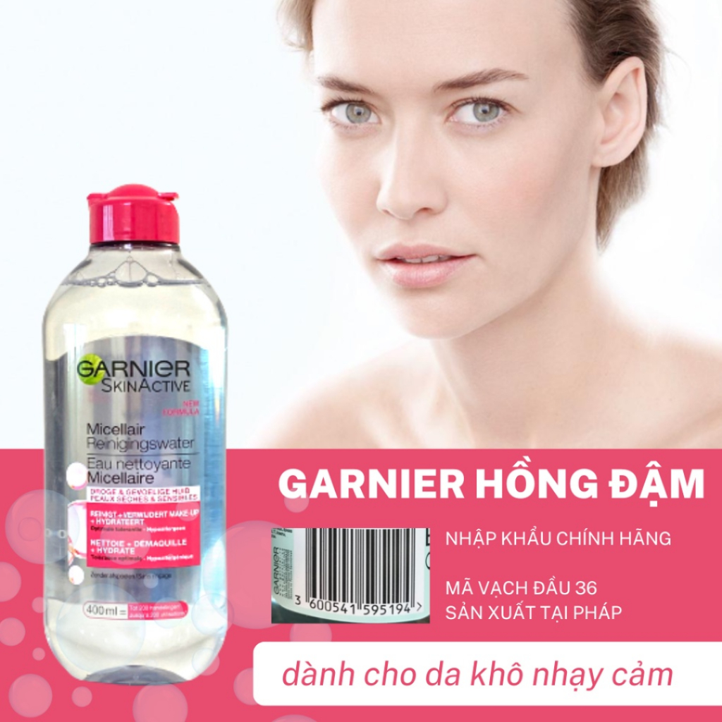 Nước Tẩy Trang Garnier Micellar Cleansing Water Chính Hãng Đủ Mẫu 400ml