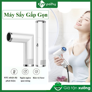 Máy sấy tóc gấp gọn, máy sấy tạo kiểu ánh sáng xanh 3 cấp độ gió
