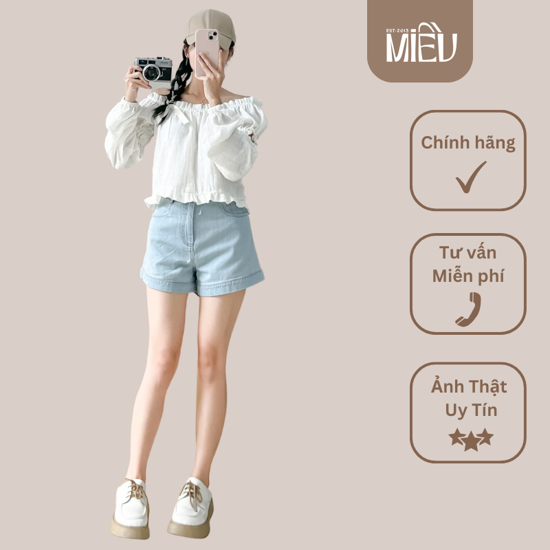 Quần short jeans ngắn dễ phối đồ có size Kinsley Miều Est.2013