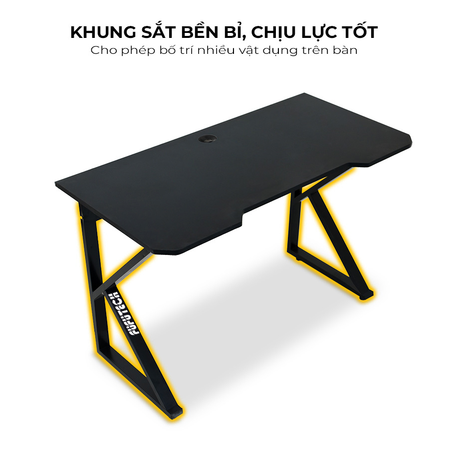 Bàn Gaming chữ K kích thước 1 mét 4  dùng để máy tính, CPU, Chân sắt mặt gỗ MDF cao cấp