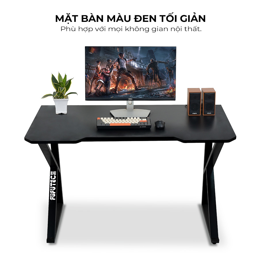 Bàn Gaming chữ K kích thước 1 mét 4  dùng để máy tính, CPU, Chân sắt mặt gỗ MDF cao cấp