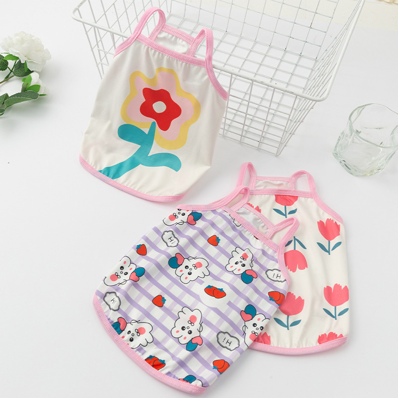 Áo dây hoạt tiết hoa xinh xắn mát mẻ dành cho thú cưng- thời trang chó mèo mùa hè Cute pet clothing Kypet
