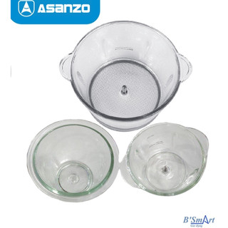 Cối thủy tinh của máy xay thịt asanzo amg-15a / mg-20yu và mg-30yu