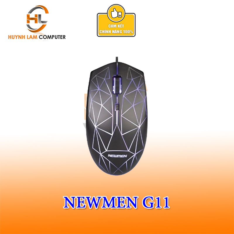 Chuột Newmen G11 LED có dây báo xám 1600DPI - Hàng chính hãng