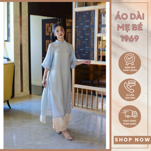 Áo dài cách tân 4 tà đẹp sanh chảnh ⚡ HÀNG LOẠI 1 ⚡ Áo dài hàng thiết kế chất liệu cao cấp tay lỡ nhiều màu sắc