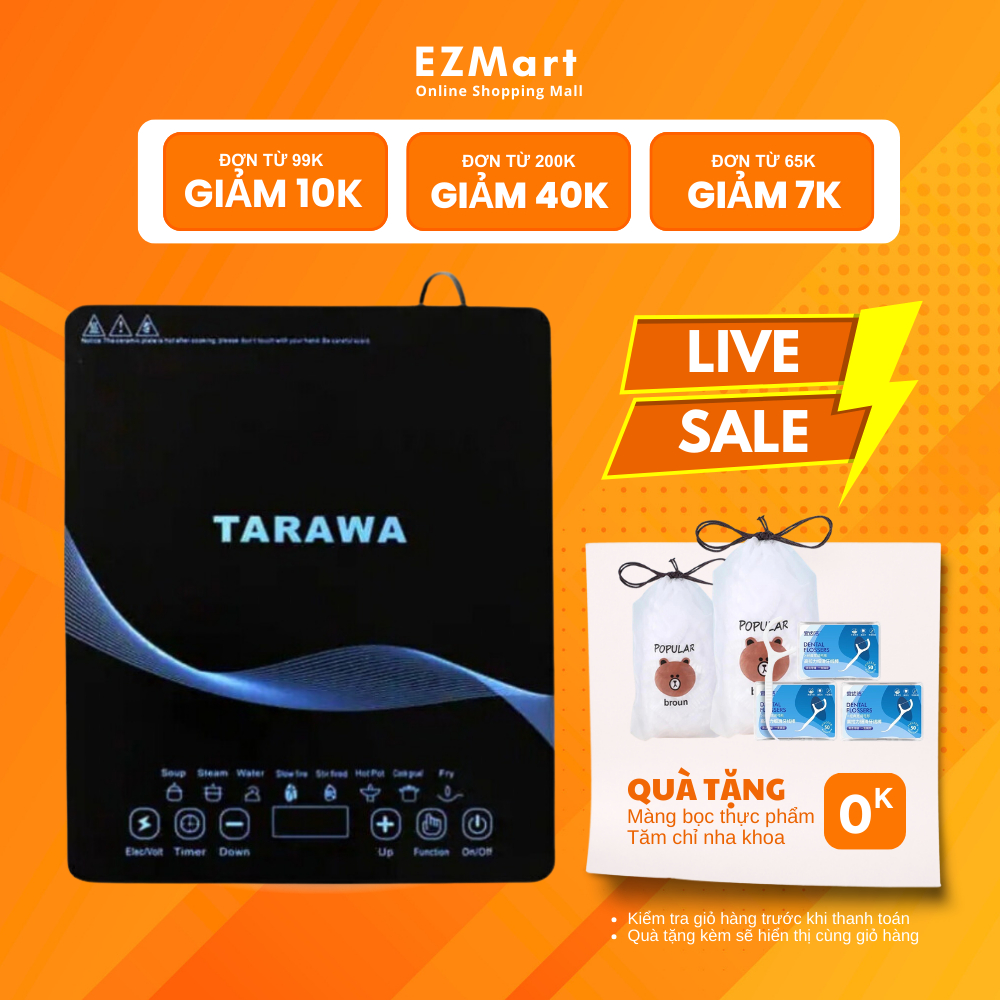 Bếp Từ Cảm Ứng TARAWA Cao Cấp, Tiết Kiệm Điện, Nhiều Chế Độ, Màn Hình Cảm Ứng Nét Công Suất 2000W BT04