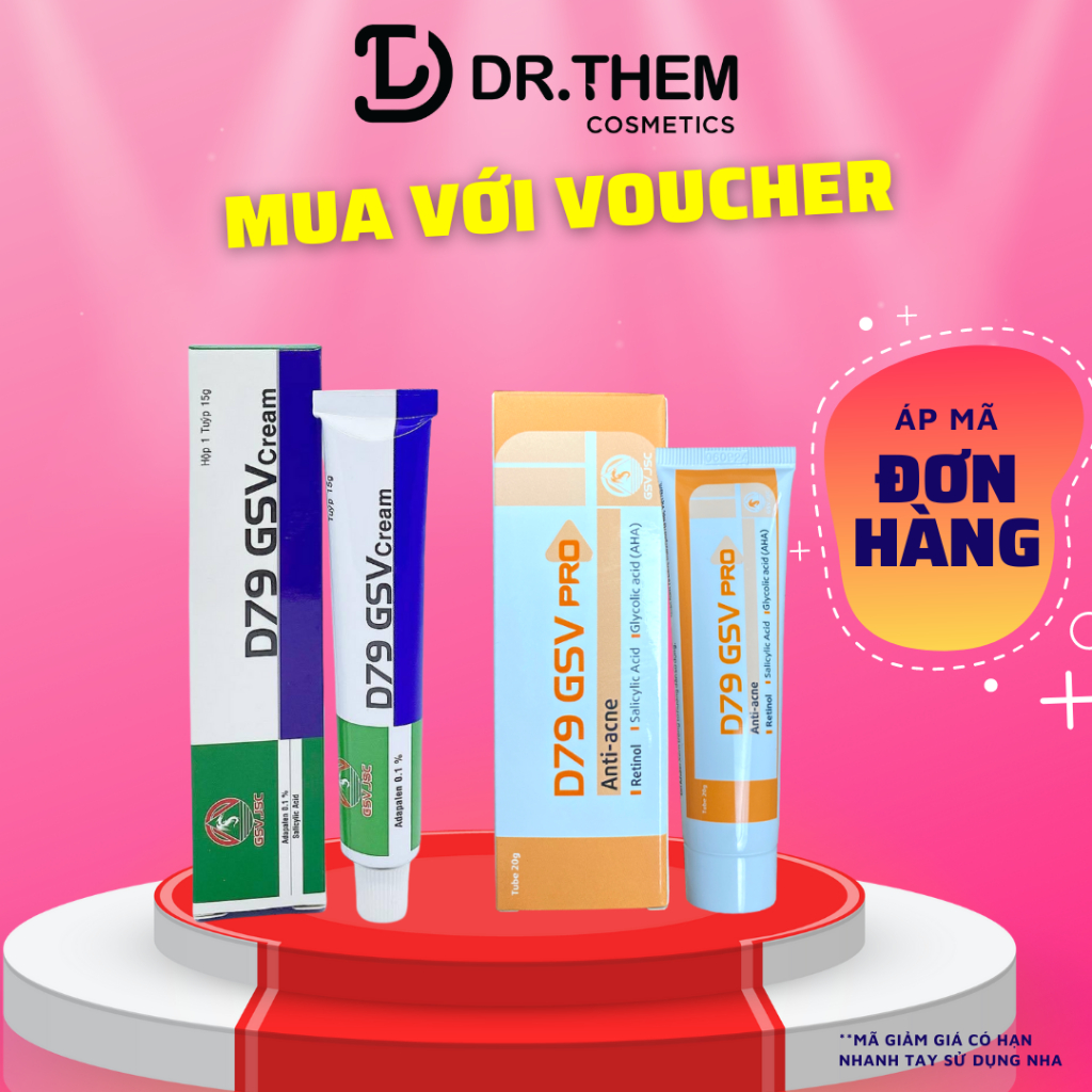 D79 GSV Cream/Pro Giảm Mụn Trứng Cá, Mụn Lưng, Dày Sừng Nang Lông 15g/20g Quablue - Dr Thêm