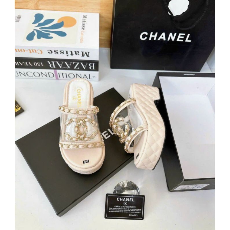 Dép 7cm viền )hết s35 đen