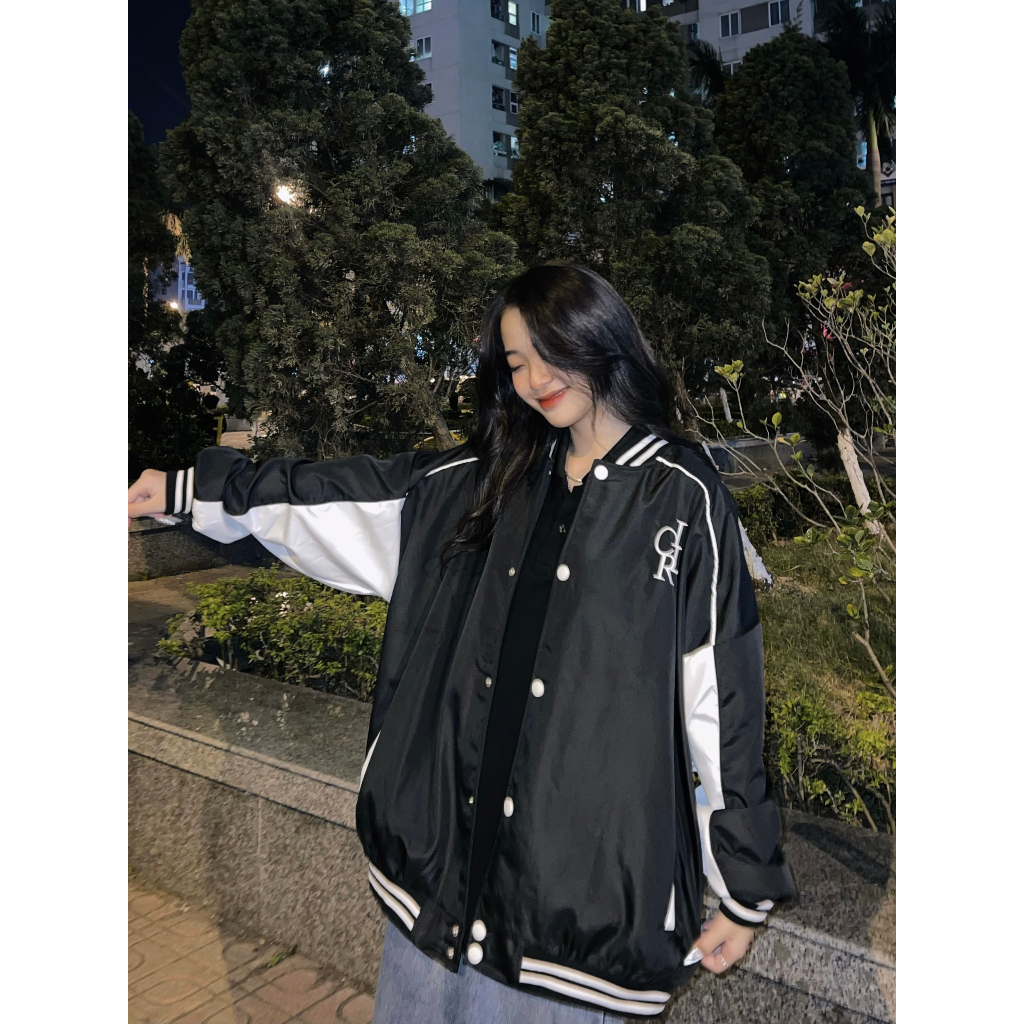 Áo Khoác Bomber Cricket Cinder, Áo Khoác Dù Unisex Nam Nữ Form Rộng Cao Cấp