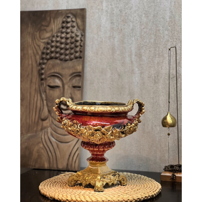 Bình Hoa ComPosite Cắm Hoa Lụa Trang Trí, Cắm Lông Công, Bình Decor Cao Cấp Dáng Lư | Bh31