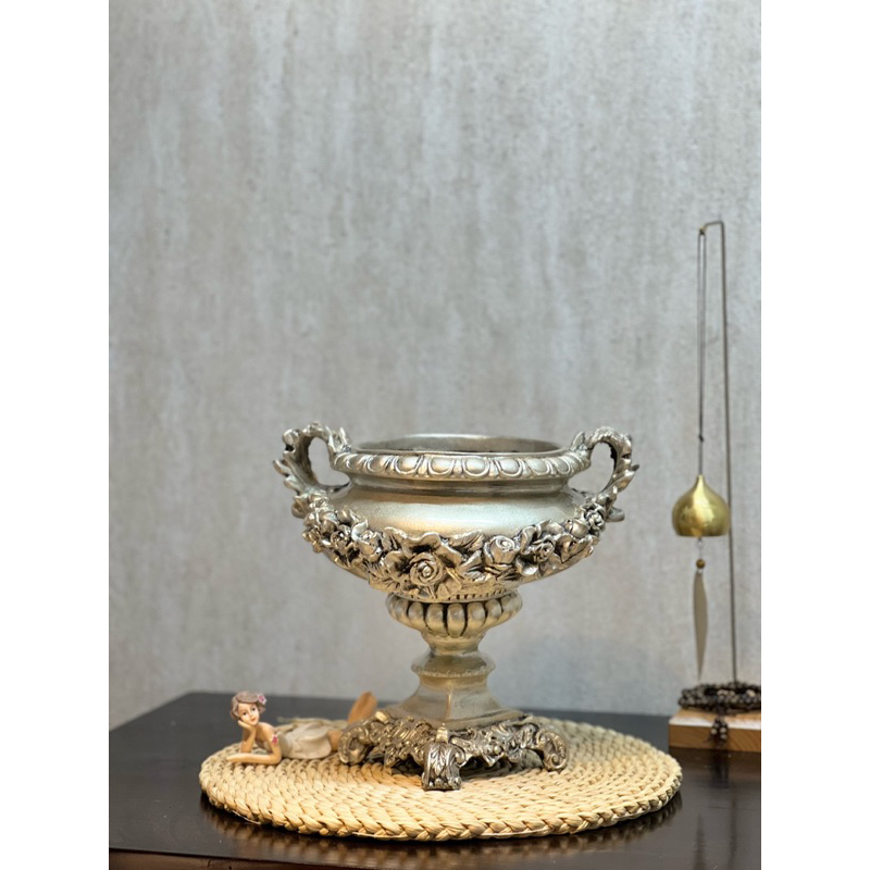 Bình Hoa ComPosite Cắm Hoa Lụa Trang Trí, Cắm Lông Công, Bình Decor Cao Cấp Dáng Lư | Bh31