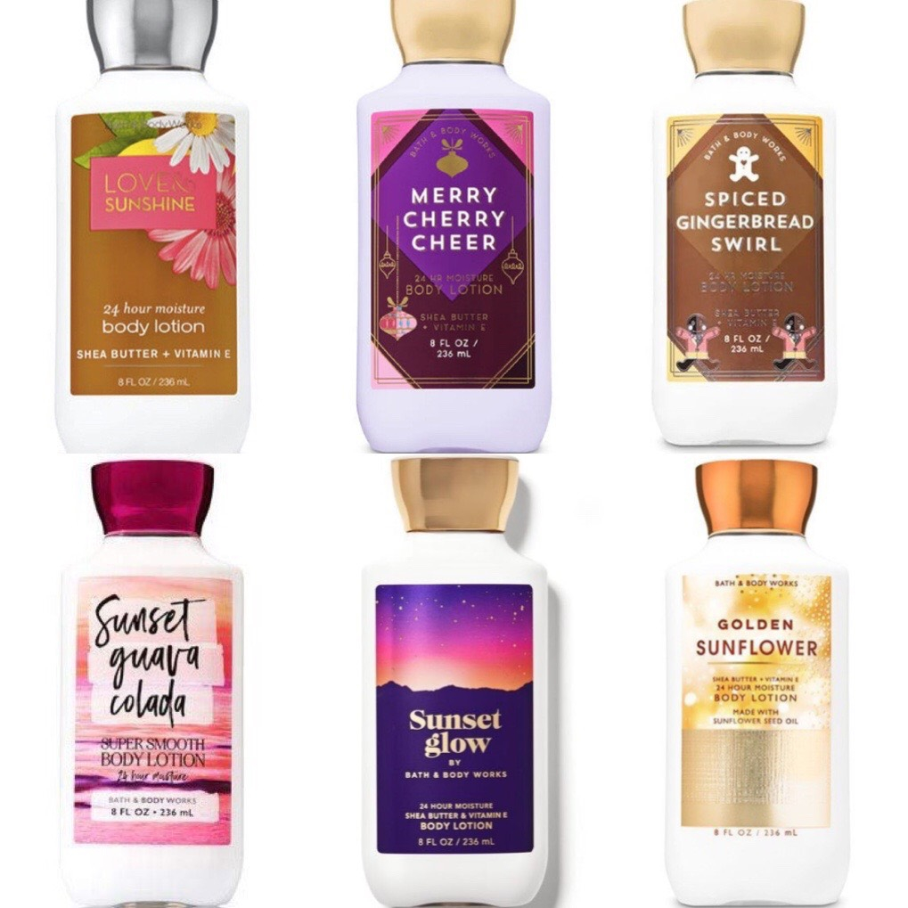 Dưỡng thể Bath & Body Works 236ml-Sunset Glow/Sunset Guava Colada/Merry Cherry Cheer/Love & Sunshine/Spiced Gingerbread