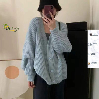 Áo Khoác Cardigan Dáng Dài from Rộng Tay Dài Cổ V Len Mềm Mịn Basic Đơn Giản Dễ Phối Đồ Hàng Qccc Orangecloset
