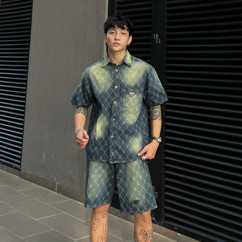 Bộ quần áo denim The Bad God Áo Sơ Mi Ethan và Quần short  Ethan