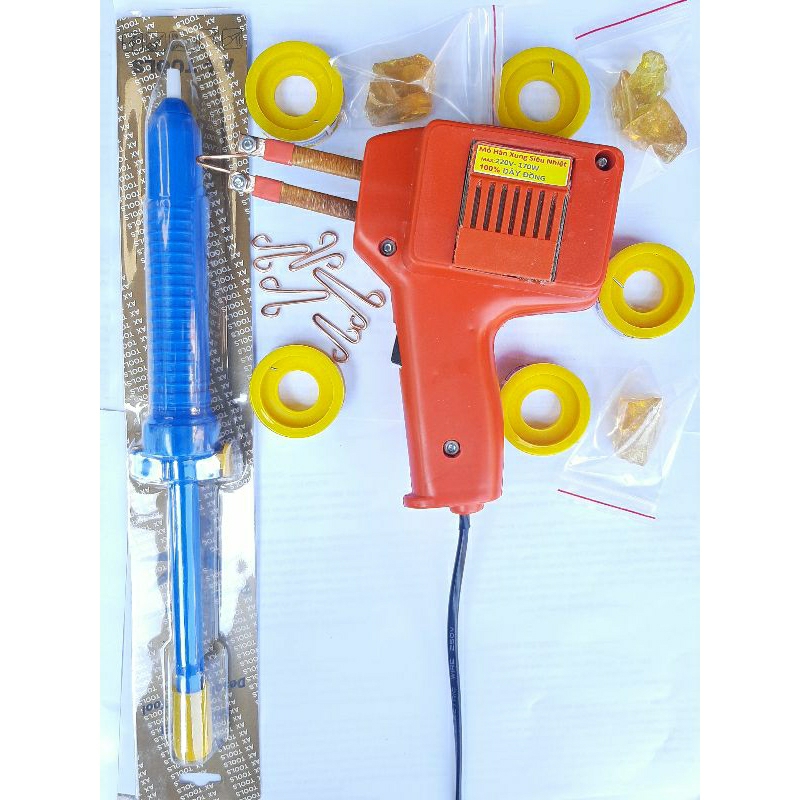 Mỏ hàn xung 170w +hút thiếc (tặng kèm thiếc hàn,nhựa thông,mỏ đồng)