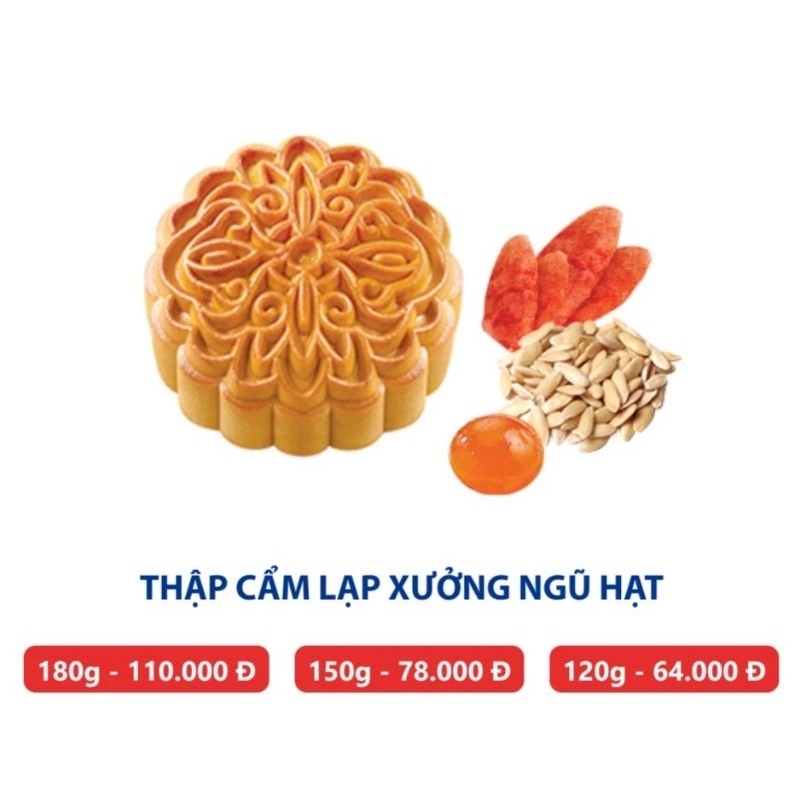 Bánh trung thu Lạp Xưởng Ngũ Hạt 1 Trứng KIDO’s Bakery 150g (Tặng kèm hộp cao cấp khi mua đơn 2 bánh