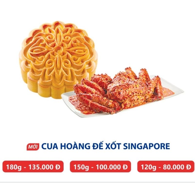 Bánh Trung Thu KIDO’s Bakery Vị Cua Hoàng Đế Xốt Singapore 150gam (Tặng kèm hộp cao cấp đơn 2 bánh v