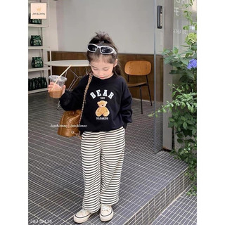 Set Jam & Jenny bé gái áo gấu & quần kẻ sọc-Thời trang trẻ em- Baby Gap