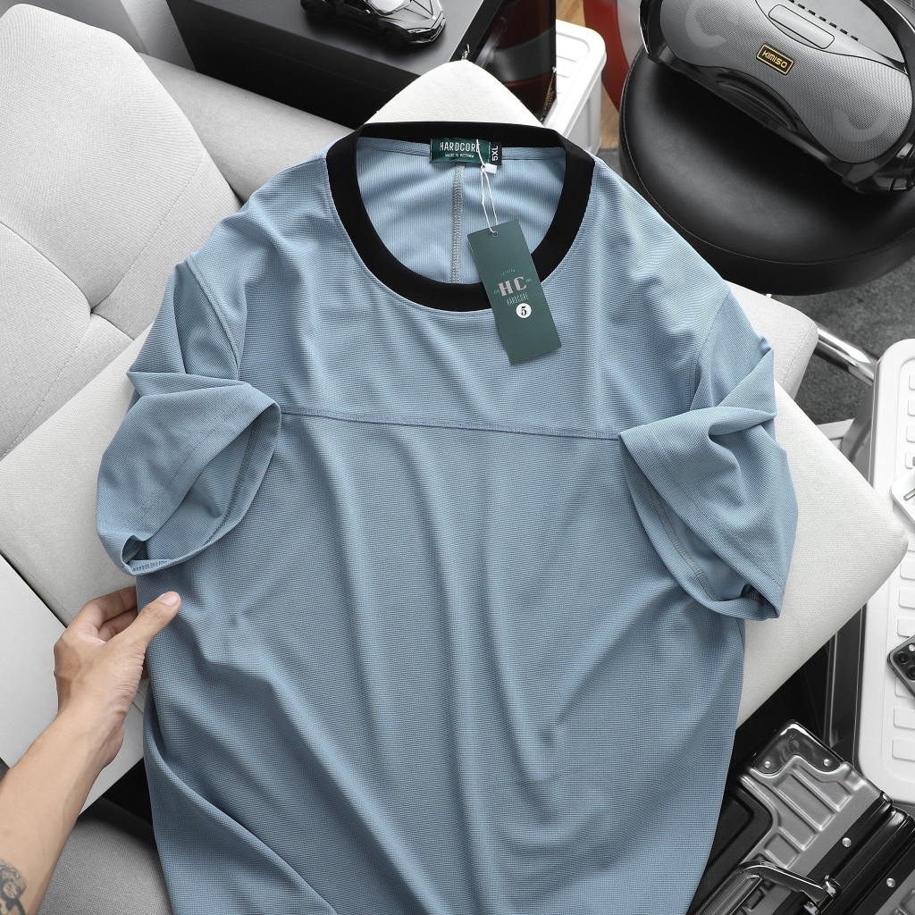 Bigsize - Áo thun big size unisex phối đường may, vải tổ ong mắt chim Big Men <130kg