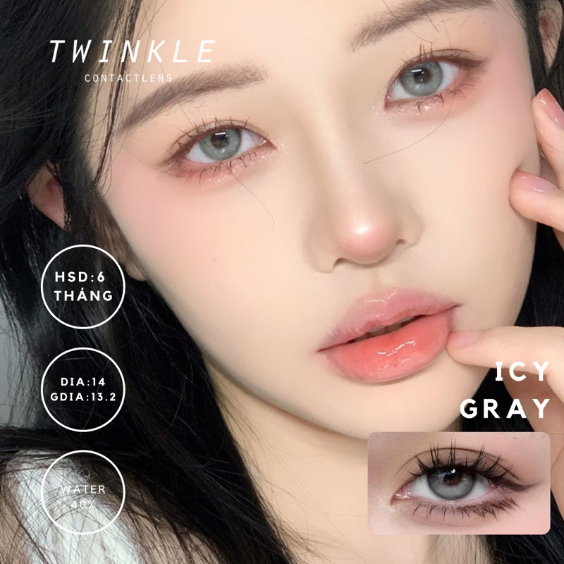 Kính áp tròng xám bạc siêu tây Icy Gray lens twinkle