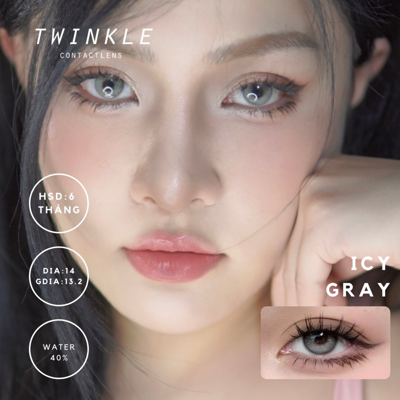 Kính áp tròng xám bạc siêu tây Icy Gray lens twinkle