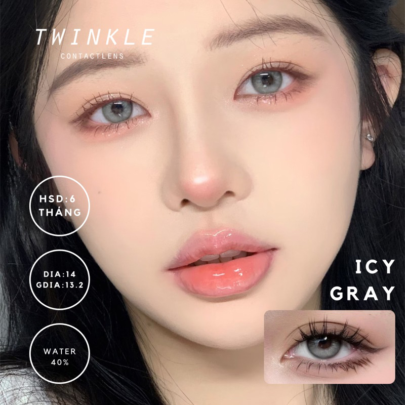 Kính áp tròng xám bạc siêu tây Icy Gray lens twinkle