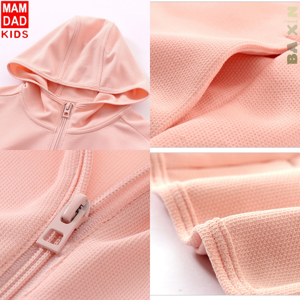 ÁO KHOÁC ĐI NẮNG CHỐNG TIA UV MAMDADKIDS CÓ MŨ KHOÁ KÉO CHO BÉ TRAI BÉ GÁI NGƯỜI LỚN SIZE ĐẠI XUẤT DƯ
