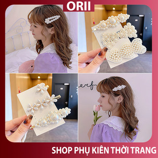 Kẹp ngọc trai dễ thương kiểu hàn quốc .Mẫu kẹp trái tim, hoa gấu .Nhiều kích cỡ kẹp tròn vuông đường thẳng.