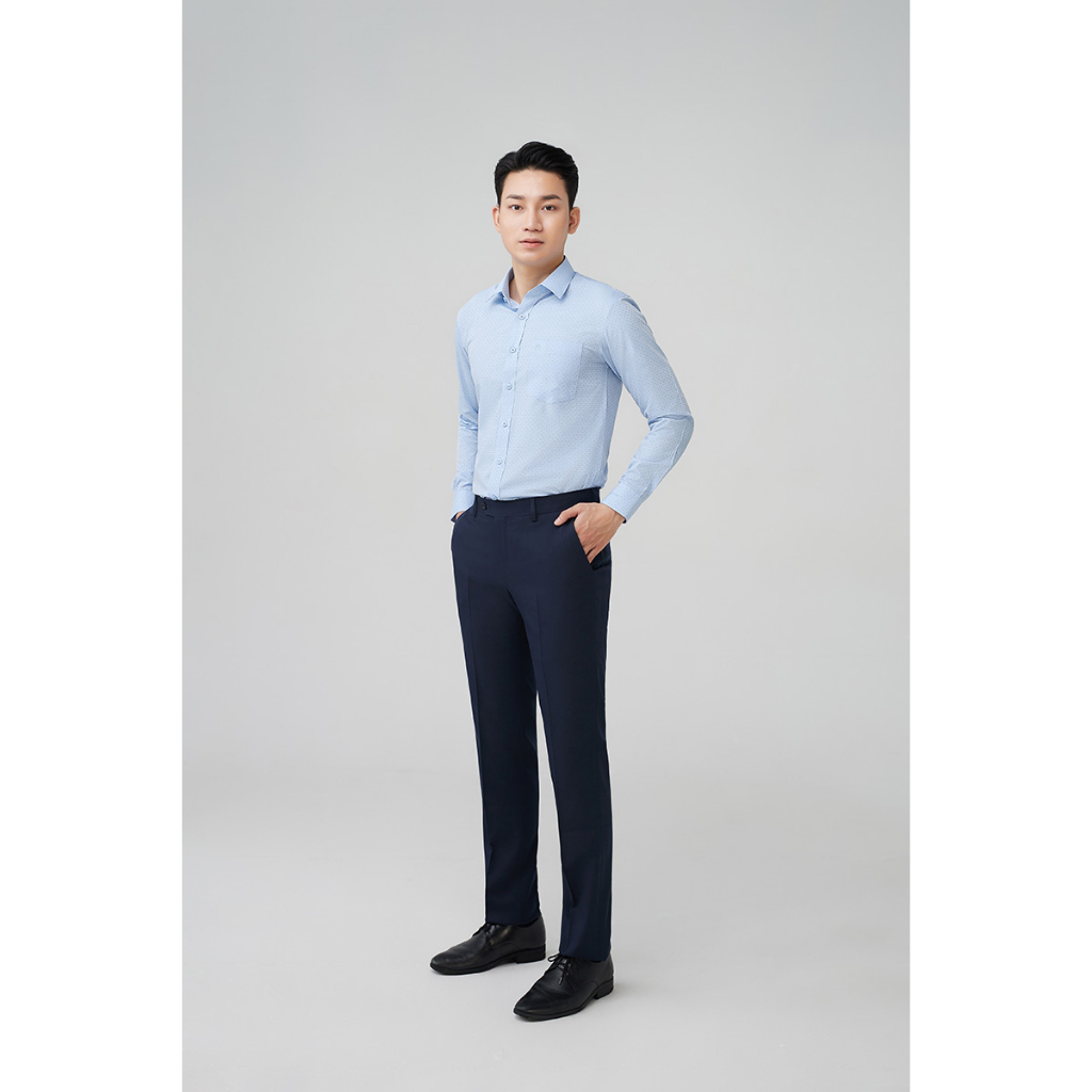 Quần tây nam màu xanh Navy không ly Merriman mã THMP061 thoáng mát