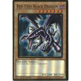 [ Dưa Hấu Yugioh ] Lá bài thẻ bài Red Eyes Black Dragon - Premium Gold Rare - Tặng bọc bài nhựa bảo quản