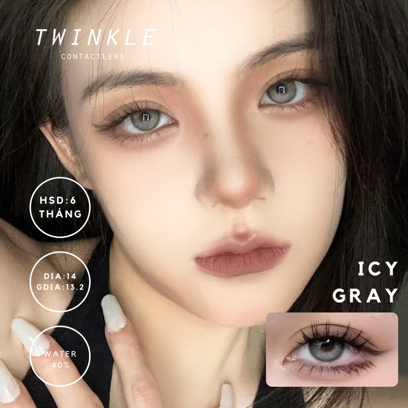 Kính áp tròng xám bạc siêu tây Icy Gray lens twinkle