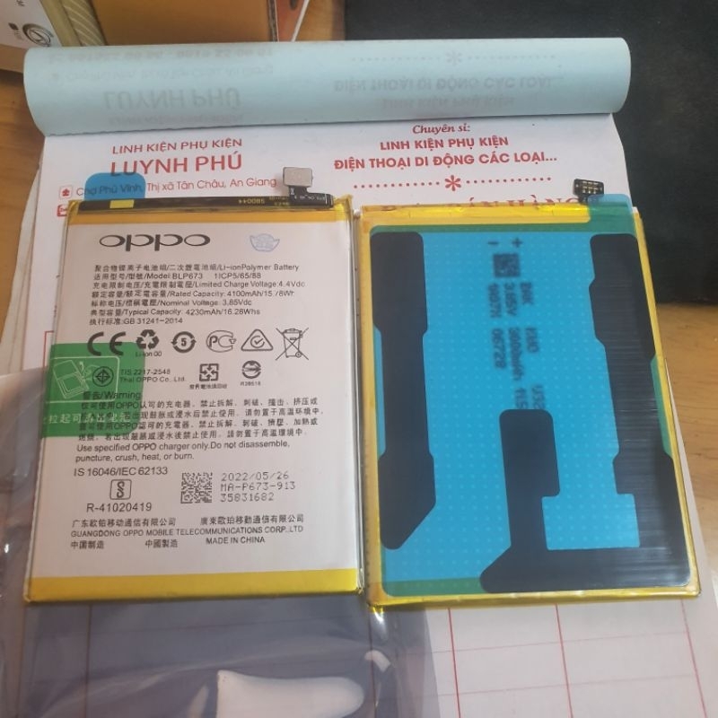 Pin oppo A3S A5S A5 A7 A12 A31 2020 REALME C1 BLP673,pin Baqe